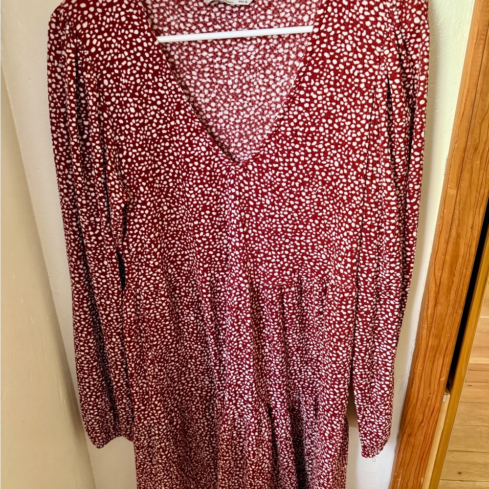 Stradivarius Red and White Polka Dot Dress